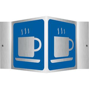 Beverage Projection™ Sign - Aluminum, 6", 5", Bolt-On, Pictogram, Housekeeping and Hygiene, Coffee Pictogram