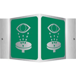 Fire Extinguisher Projection™ Sign - Aluminum, 6", 5", Bolt-On, Pictogram, First Aid, Eyewash Pictogram