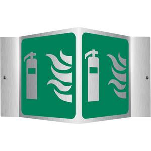 Fire Extinguisher Projection™ Sign - Aluminum, 6", 5", Bolt-On, Pictogram, Fire and Emergency, Fire Extinguisher Pictogram