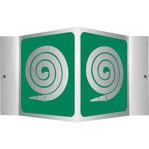 Fire Hose Projection™ Sign - Aluminum, 6", 5", Bolt-On, Pictogram, Fire and Emergency, Fire Hose Pictogram