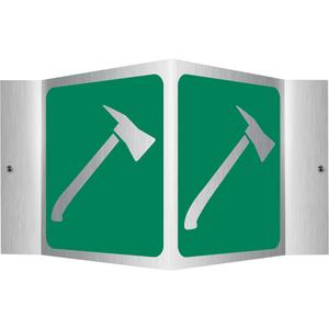 Fire Axe Projection™ Sign - Aluminum, 6", 5", Bolt-On, Pictogram, Fire and Emergency, Fire Ax Pictogram