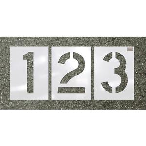 Parking Lot Stencils - Plastic, 12" x 9", Pictogram, Number Set, 12-Pc. Number Kit