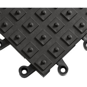 ErgoDeck® Matting With Integrated No-Slip Cleats No. 552 - 1-1/2', 1-1/2', 7/8", Black, PVC, Wet/Oily/Slippery, Solid, Abrasive, 10, Modular Mat, Case