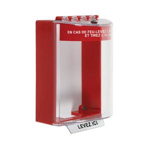 Universal Stopper® Fire Alarm Covers - Surface, French, (1) Cover with Conduit Spacer and Horn; (4) Screws; (4) Wall Anchor; (1) Installation Sheet; (1) 9V Alkaline Battery, With Horn