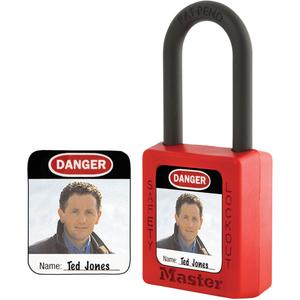 Zenex™ Thermoplastic Photo Padlock Identification Labels - Photo ID Labels for 410, S31, S33 Padlocks (6 labels/pkg.), 1", 1-1/4"