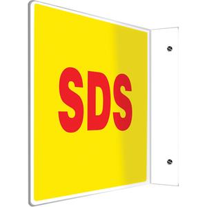 "SDS" Projection™ Sign - Plastic, 8", 12", Bolt-On, English, Equipment, SDS Protection Sign
