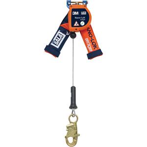 Nano-Lok™ Edge Self-Retracting Lifelines - 8', 1, Stainless Steel, Stationary, Without Unit Connector, Steel, Snap Hook, Steel