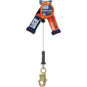 Nano-Lok™ Edge Self-Retracting Lifeline - 8', 1, Stainless Steel, Stationary, Without Unit Connector, Steel, Rebar Hook, Steel