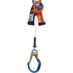 Nano-Lok™ Edge Self-Retracting Lifeline - 8', 1, Galvanized Steel, Stationary, Without Unit Connector, Steel, Scaffold Hook, Aluminum