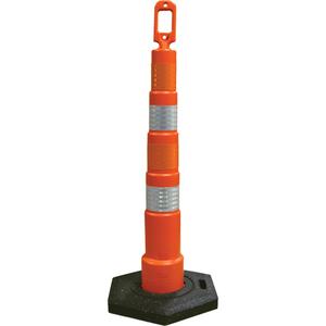 Grip N Go™ Trim Line Channelizers - 49", Orange, Orange w/White Stripes, 7", 42", 49"
