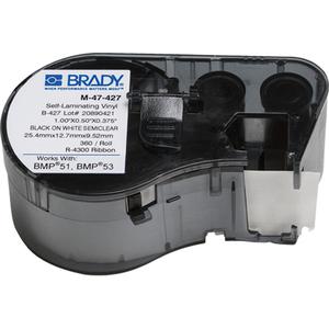 Heat-Shrink Wire Marker Cartridge - Vinyl, White, 1", 0.5", BMP® 51/BMP® 53/BMP® 41, Self-Laminating Wire Marker, '-40°F to 158°F (-40°C to 70°C)