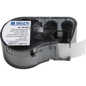 Heat-Shrink Wire Marker Cartridge - Vinyl, White, 0.75", 1", BMP® 51/BMP® 53/BMP® 41, Self-Laminating Wire Marker, '-40°F to 158°F (-40°C to 70°C)