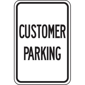 "Customer Parking" Designated Parking Sign - Aluminum, 18", 12", Bolt-On, English, Traffic, Customer Parking