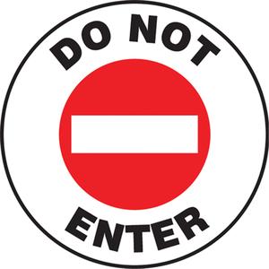"Do Not Enter" Pavement Sign - Foil-Base, 17", 17", Adhesive, English with Pictogram, Admittance and Exit