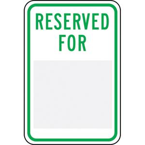 Customizable "Reserved" Parking Sign - Aluminum, 18", 12", Bolt-On, English, Traffic, Reserved For _