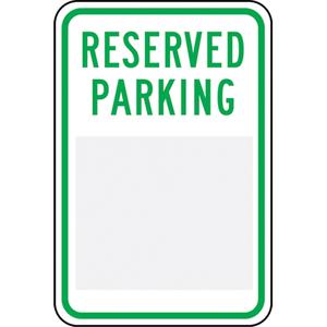 Customizable "Reserved" Parking Sign - Aluminum, 18", 12", Bolt-On, English, Traffic, Reserved Parking _
