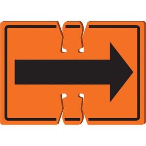 Double-Sided Arrow Traffic Cone Top Sign - Plastic, 10", 14", Bolt-On, Pictogram, Industrial Traffic, Arrow Pictogram