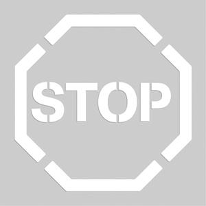 Floor Marking Stencils - Stop - Plastic, 20" x 20", Pictogram, Message