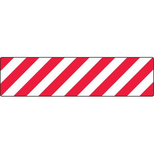 Skid-Gard™ Striped Floor Signs - Red and White, Vinyl, 6", 24", Rectangle