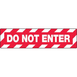 "Do Not Enter" Skid-Gard™ Floor Sign - Flat, English, Vinyl, Adhesive, Red & White, 24", 6"