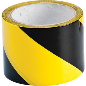 Floor Marking Tape - Yellow/Black, Vinyl, 3", 54'