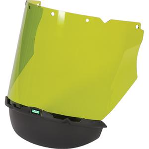 V-Gard® Visor with Chin Protector for Arc Flash Application - 17.25", 8", 0.06", Polycarbonate, Green, ANSI Z87+