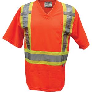 Mesh Safety T-Shirt - Orange, Silver/Yellow, Large, Small, Medium, X-Large, 2X-Large, 3X-Large, Polyester, Meets/Exceeds CSA Z96 Class 2 - Level 2