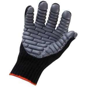 ProFlex® 9000 Certified Lightweight Anti-Vibration Glove - Medium, Large, X-Large, Knit Wrist, Synthetic, Pair, Black