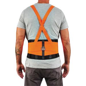 ProFlex 100HV Economy Spandex Hi-Vis Back Support Brace - 2X-Large, Elastic, High Visibility Orange, Hook & Loop