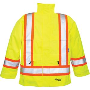 Professional® Journeyman® 300D Jackets - High Visibility Lime-Yellow, Silver, Large, 4X-Large, Polyester, Meets/Exceeds CSA Z96 Class 2 - Level 2