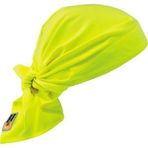 Chill-Its® 6710FR FR Cooling Triangle Hat - High Visibility Lime-Yellow, One Size, Modacrylic Cotton Blend, ASTM F1506, ASTM F2302, & NFPA 70E Class 1