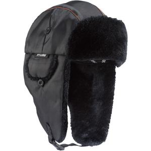 N-Ferno® 6802 Classic Trapper Hat - Nylon, Synthetic Fur, Black, Small/Medium, Large/X-Large