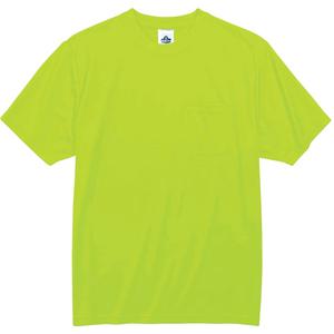 GloWear 8089 Non-Certified T-Shirt - High Visibility Lime-Yellow, Small, Medium, Large, X-Large, 2X-Large, 3X-Large, 4X-Large, 5X-Large, Polyester, None