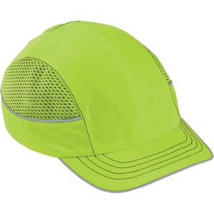 Skullerz® 8950 Short Brim Bump Cap - None, High Visibility Lime Green