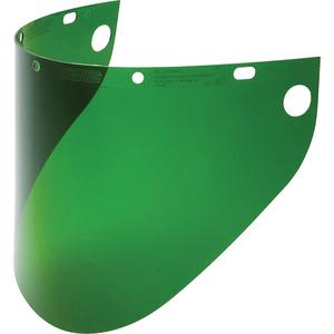Fibre-Metal® Extended View Faceshield Visor - 9-3/4", 19", 0.06", Propionate, Green, Meets/Exceeds CSA Z94.3/ANSI Z87.1
