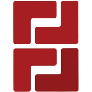 Floor Corner Marks - Red, Polyester, 2", 5", L, 20, Package