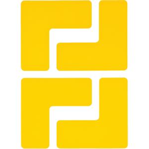 Floor Corner Marks - Yellow, Polyester, 2", 5", L, 20, Package