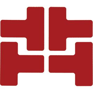 Floor Corner Marks - Red, Polyester, 2", 5", T, 20, Package