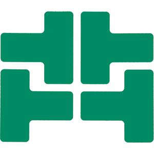 Floor Corner Marks - Green, Polyester, 2", 5", T, 20, Package