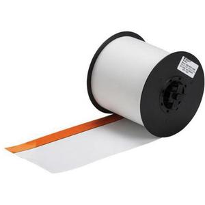 Printer Tape - Vinyl, White/Orange, 4", MiniMark, 100'