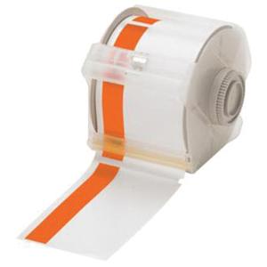 Pre-Printed Header Stripe Label Cartridge - 57 mm, Orange on White, 100', Roll
