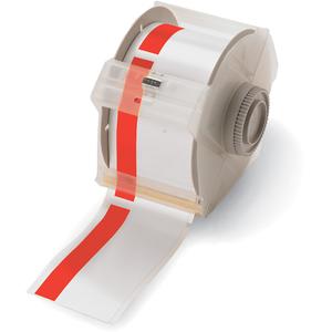 Pre-Printed Header Stripe Label Cartridge - 76 mm, Orange on White, 100', Roll