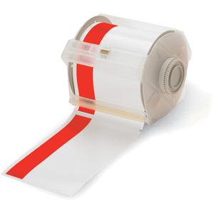 Pre-Printed Header Stripe Label Cartridge - 101 mm, Red on White, 100', Roll