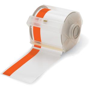 Pre-Printed Header Stripe Label Cartridge - 101 mm, Orange on White, 100', Roll