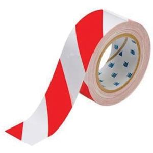 ToughStripe® Floor Marking Tape - Red and White, Polyester, 2", 100'