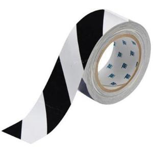 ToughStripe® Floor Marking Tape - Black and White, Polyester, 2", 100'