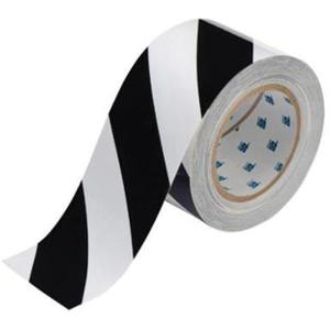 ToughStripe® Floor Marking Tape - Black and White, Polyester, 3", 100'