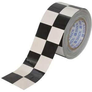Checkered ToughStripe® Floor Marking Tape - Black and White, Polyester, 3", 100'