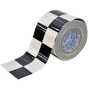 Checkered ToughStripe® Floor Marking Tape - Black and White, Polyester, 4", 100'