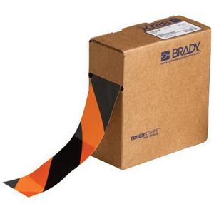 ToughStripe® Floor Marking Tape - Black and Orange, Polyester, 2", 100'